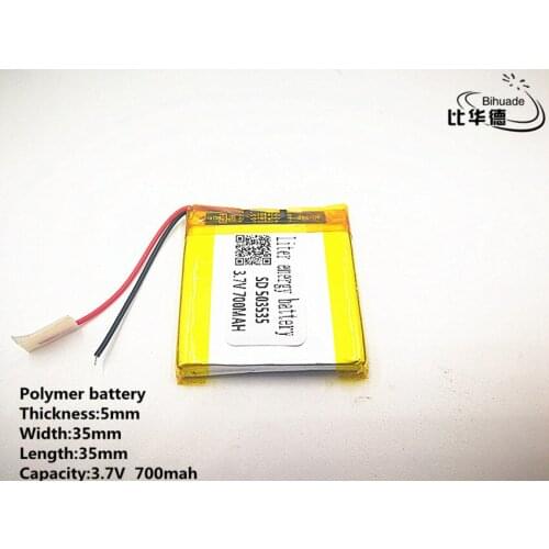 10pcs/lot 3.7V 700mAH 503535 Polymer lithium ion / Li-ion Rechargeable battery for DVR,GPS,mp3,mp4