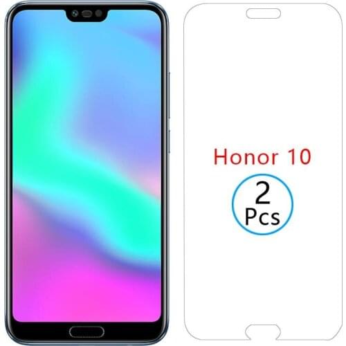 2pcs protective glass on honor10 screen protector tempered glas for huawei honer 10 5.84 honor10 film huawe huwei hawei onor