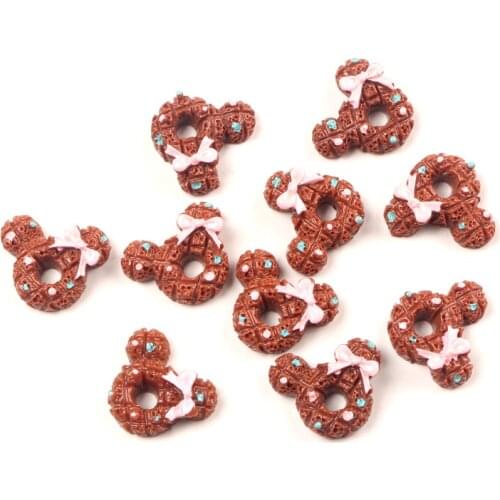 20Pcs Coffee Mouse Cakes Resin Decoration Crafts Beads Frame Flatback Cabochon Scrapbook DIY Embellishments Accessories