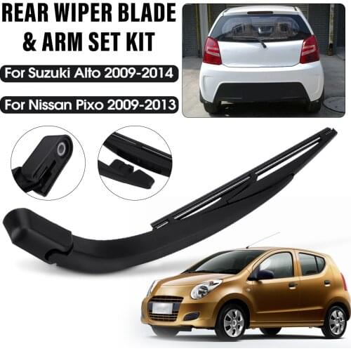 2x Car Rear Windscreen Window Windshield Wiper Arm and Blade Set For Suzuki Alto 2009 - 2014 For Nissan Pixo 2009 2010 - 2013