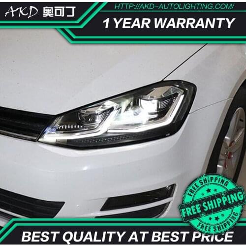 AKD tuning cars Headlight For VW Golk7 Golf 7 MK7 Update to Golf 7.5 Headlights LED DRL Running lights Bi-Xenon Beam Fog lights