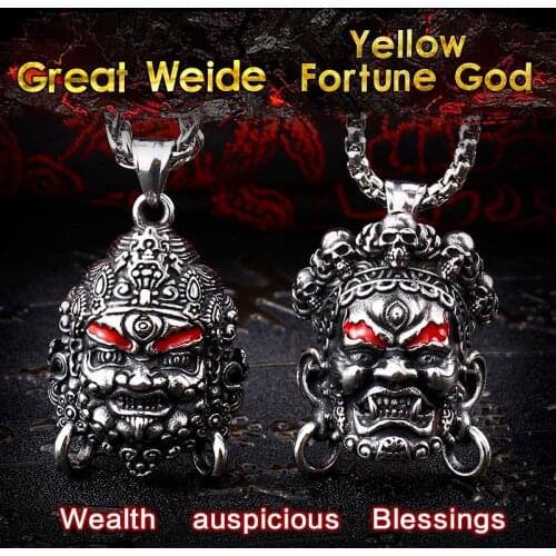 Beier 316L Stainless Steel Unique Design God of Wealth Skull Necklace Pendant Evil Buddha Statue High Quality Jewelry LLBP8-024P
