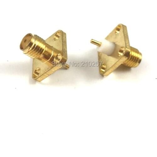 Free Shipping 10pcs SMA Female Panel Mount 4 Hole With Solder Post RF Connector