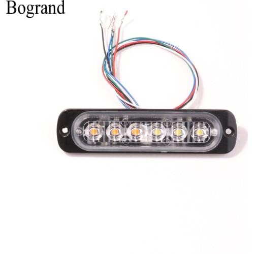 Bogrand 6W Led Warning Strobe Light Waterproof Ip65 Car Emergency Flashing Light 12v Strobe Lamp Synchronized High Power