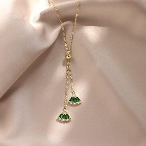 Small Skirt Necklace Long Section Wild Simple Sweater Chain Atmosphere Light Luxury Clavicle Chain Ins Cold Wind Accessories