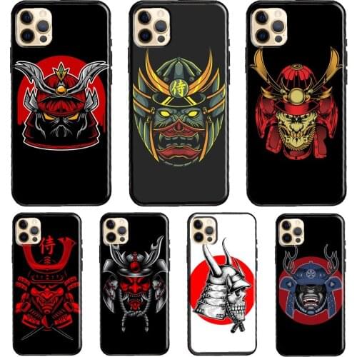 Japan Knight Samurai Mask Phone Case For iPhone 11 Pro Max XS XR X 12 Mini SE 2020 6S 7 8 Plus 12 Pro Max Cover