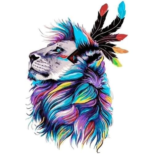 Digital oil painting art oil painting digital oil painting big oil painting king DIY home decoration lion head decoration painti