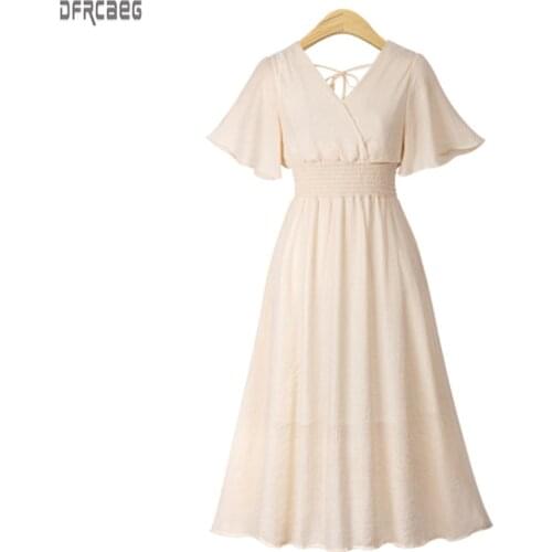 DFRCAEG Solid Summer Dresses