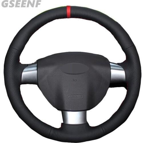 Car Steering Wheel Cover For Ford Focus 2 2005-2011(3-Spoke) Black Comfortable Hand-stitched Genuine Leather