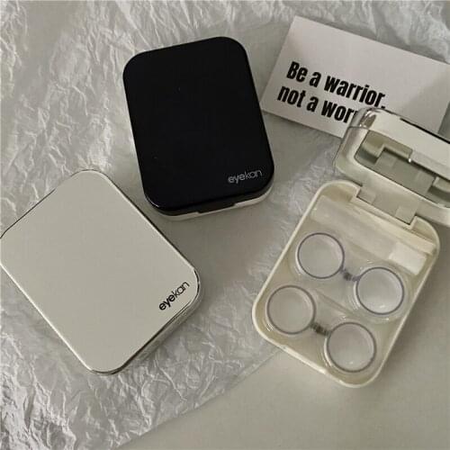 Elegant Black Contact Lens Case With Mirror Gentle Beauty Lens Case Contact Lens Storage Box Gift