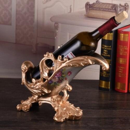 European Creative Wine Rack Home Decoration Luxury Whisky Beer Bottle Resin Crafts Wine Holder