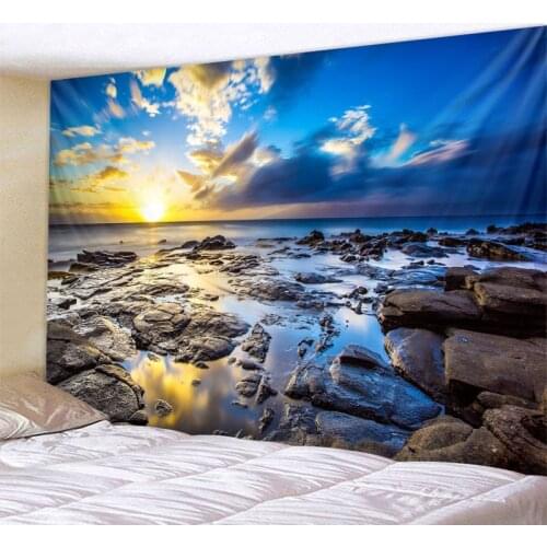 Beautiful natural scenery tapestry landscape trees waterfall scenery wall hanging bohemian hippie mandala wall art decoration