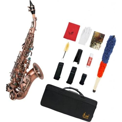 LADE Curved Soprano Saxophone Brass B Flat Treble Small Elbow Key