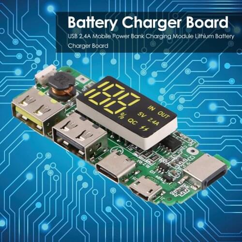 USB 2.4A Mobile Power Bank Charging Module Lithium Battery Charger Board