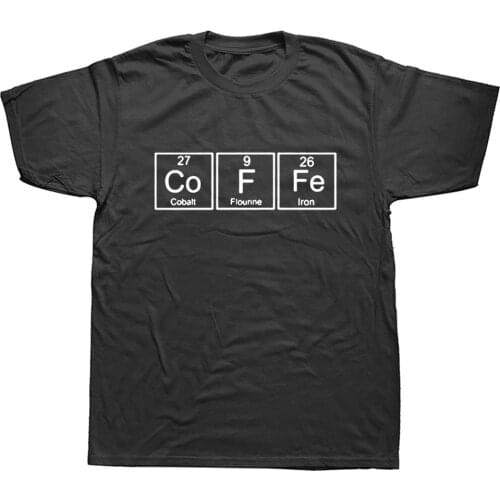 Funny New Coffee T Shirt Men Short Sleeve Cotton Cool Science Chemistry Of Coffee T-shirt Mans Tops