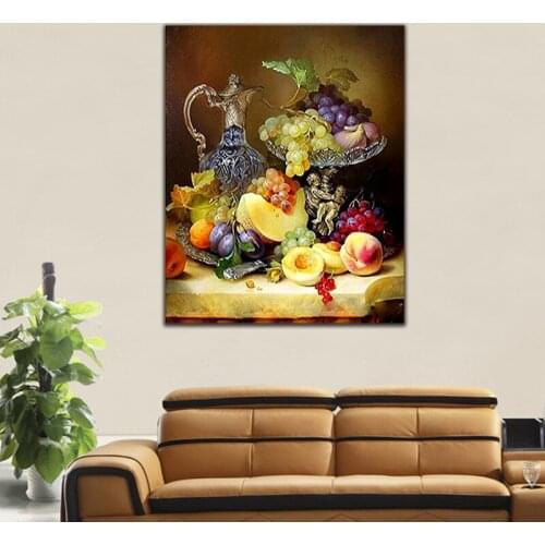 DIY colorings pictures by numbers with Fruit still life picture drawing Relief painting by numbers framed Home