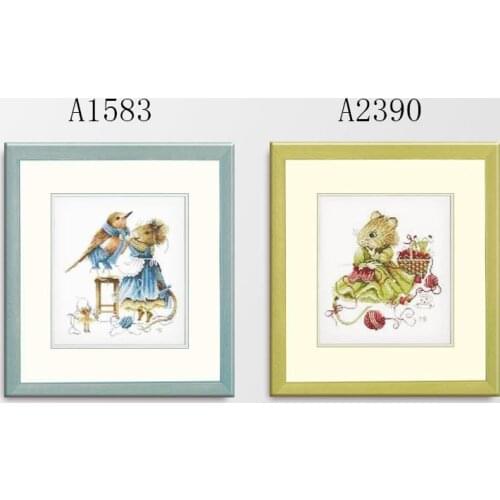 Fishxx Cross Stitch Kits A1583 A2390 Bunny Mother And Daughter Paintings Sets Embroidery Egyptian Cotton On Needlework Lovely