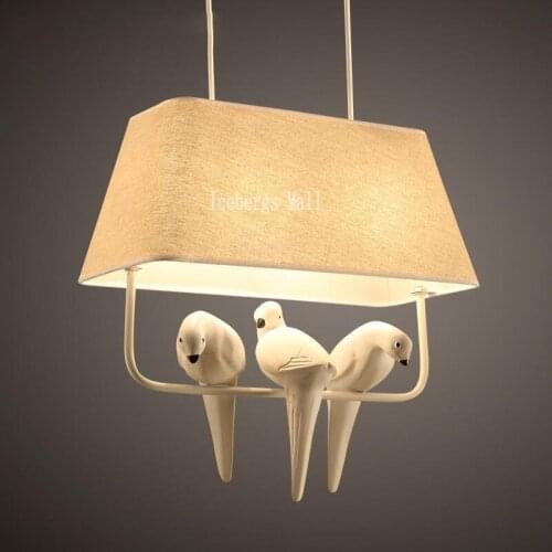 Nordic Bird modern minimalist cloth Lampshade pendant lamp creative Arts bar restaurant pendant lights kids bedroom lamp