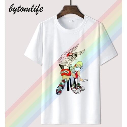 2020 new bugs LOLA BUNNY spank cartoon punishment t shirt Mens womens cartoon animation funny movie Cotton Tee Shirts