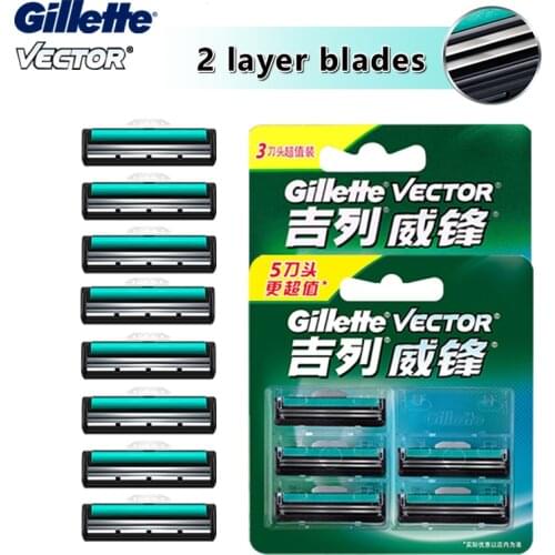 Original Razor blade cassettes for shaving for Gillette VECTOR Manual Straight Razor Mens Shaver Safety Shave Kit Shavette