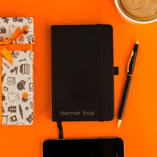 Personalized Leather Notepad Pen Set Custom Business Notebook Leather Office Planner Gift for Him Gift for Office