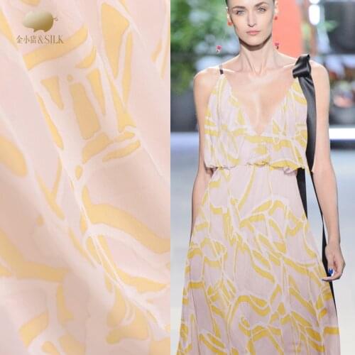 Striped digital inkjet silk georgette fabric lightweight breathable scarf dress shirt silk fabric wholesale silk cloth