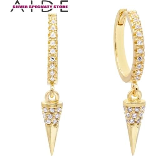 AIDE Punk Ricet 925 Sterling Silver Hoop Earrings For Women 2020 Trend Earrings Fine Jewelry Pendientes Bijoux Arete For Girls