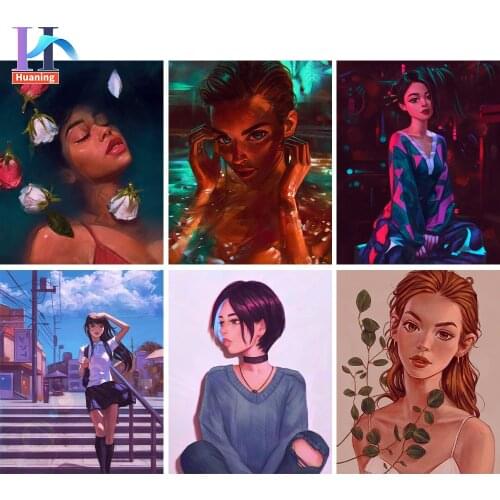 Paint By Numbers For Adults Girl Diy Oil Painting By Numbers On Canvas Figure Frameless Number Painting Pictures Home Decortion