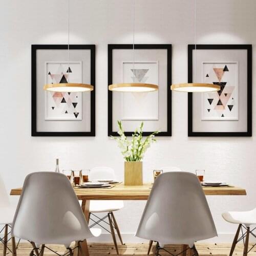 Nordic Restaurant Log Color Chandelier Modern Minimalist Ultra-thin Cycle Chandelier Creative Bar Living Room Restaurant Lamp