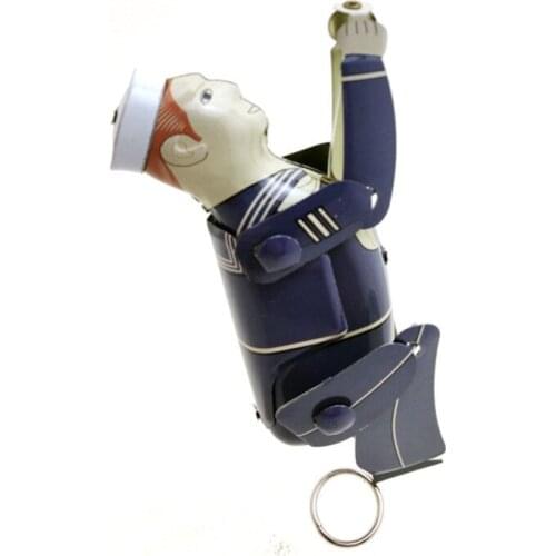 Vintage Retro Sailor Tin toy Classic Clockwork Wind Up Pull line sailor Collection Tin Toy For Adult Kids Collectible Gift