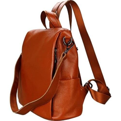RanHuang Women Genuine Leather Backpack Casual Backpack High Quality Cow Leather Backpack School Bags For Teenage Girls A1606