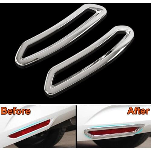 2Pcs ABS Car Rear Tail Fog Light Lamp Cover Trim Car Styling Fit For Ford Escort 2015