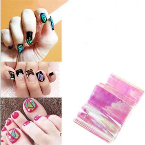 2PC Nail Art DIY Tips Guides Transfer Stickers Accessories French Tips Manicure Decal Decoration Colorful Glass Nail Sticker