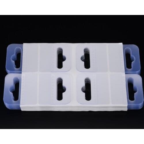 200pcs 4.5*4cm PVC Slot Hole Adhesive Hang Tabs Tags Hook For Store Retail Display Self-adhesive Merchandising Hang Tabs