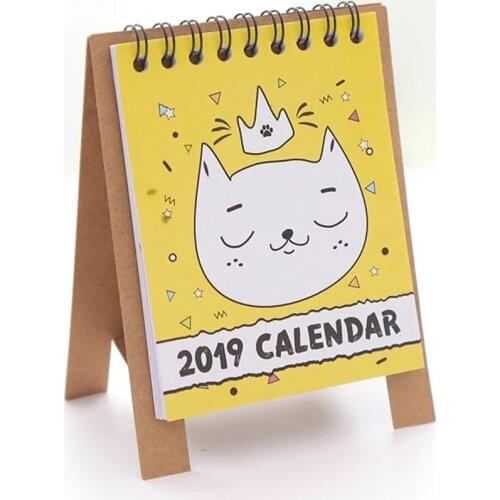2019 Pcs/set Creative Cute Desktop Calendar Notepad Reminder Kawaii Stationery School Lunar Cute DIY Calendar Planner