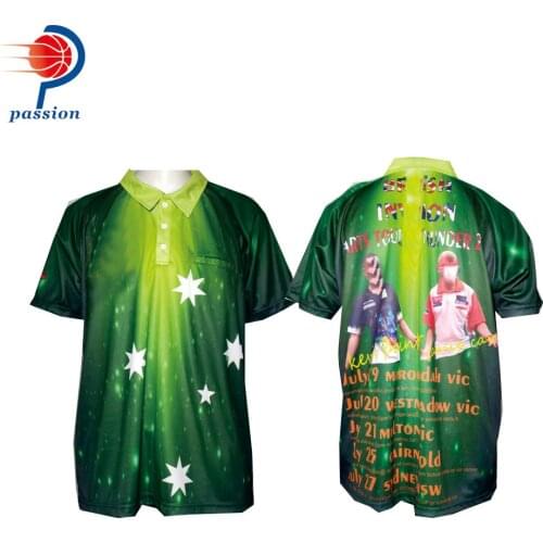 25 USD Each High Quality Custom Sublimated Green Star Pro Dart Shirts For Teams