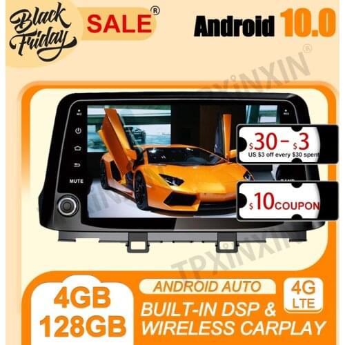 4+128G Android 10.0 PX6 IPS Carplay DSP For Hyundai Kona 2017-2019 Multimedia Player Auto Radio Tape Recorder GPS Navi Head Unit