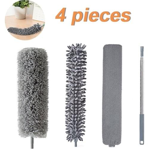 3pcs Cleaning Brush Set Long Handle Microfiber Duster Brush for Sofa Bed Furniture Magic Duster Home Cleaning Tool