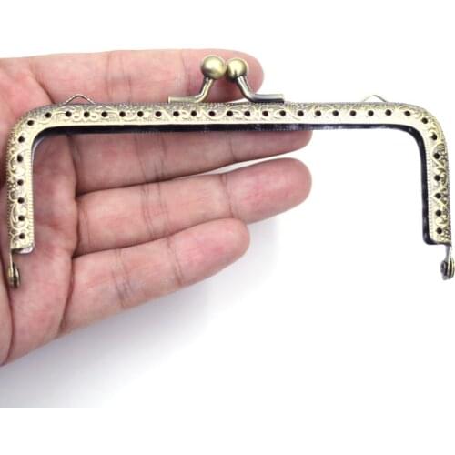 40PCS Wholesale 12.5cm Square Metal Purse Frames Kiss Clasps Clutch Buckle Lock Handbag Handles DIY Luggage Hardware Accessories