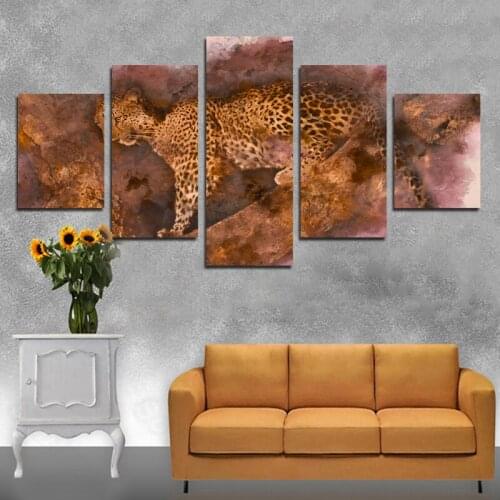 Frameless Painting Animal Leopard Beast Personality Simple Style Modern Living Room Home Decoration Art Wallpaper