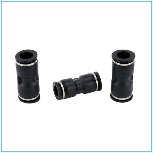 Black Air Pneumatic 4mm-16mm OD Hose Tube One Touch Push Into Straight Gas Fittings Plastic Quick Connectors Fitting