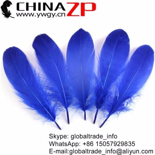 CHINAZP 200 pcs/lot 10-20cm Prime Quality Colored Royal Blue Pretty Soft Goose Nageoires Feathers for Dance Costumes