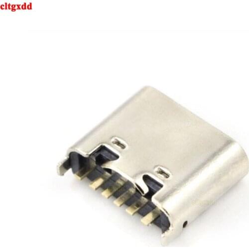 Cltgxdd 10pcs Micro USB Jack 3.1 Type-c 6Pin Smd 180 Degree Female Connector Charging Port Fast Charging Socket 6.8MM