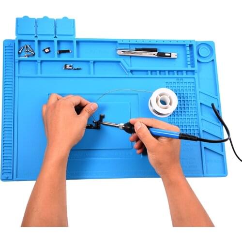 S-160 45x30cm Heat Insulation Silicone Pad Desk Mat Maintenance Platform For BGA Soldering Repair Station With Magnetic Section