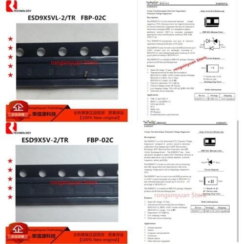 ESD9X5VL-2/TR ESD9X5VL-2 ESD9X5VL Marking: X ESD9X5V-2/TR ESD9X5V-2 ESD9X5V ESD9X5 Marking: H Original New 100% quality