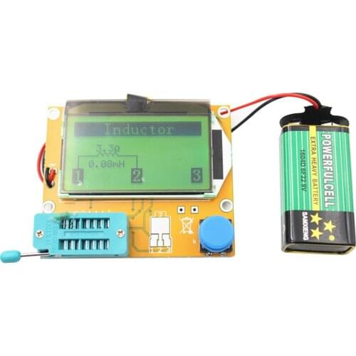 ESR Transistor Tester Meter Mega328 Digital V2.68 ESR-T4 Diode Triode Capacitance MOS/PNP/NPN LCR 12864 LCD Screen Tester