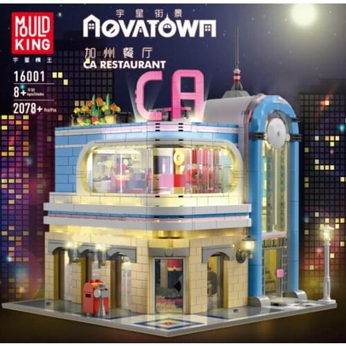 MOULD KING MOC Building Blocks Streetview Toys Downtown Diner Model Sets Assembly Bricks Kids Educational Toys Christmas Gifts