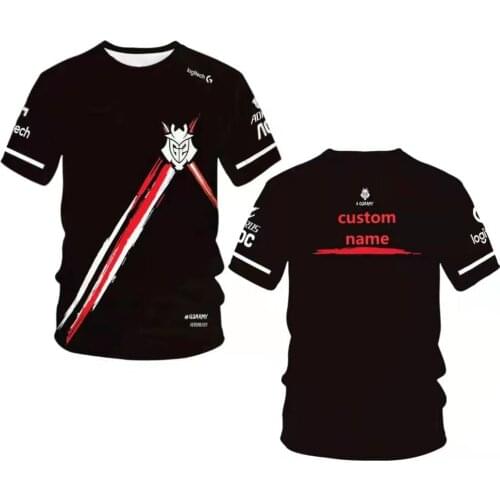 Spring New Mens Short-Sleeved 2021G2 T-Shirt Competition Team Uniforms Fan Party Clothing LOL Breathable Quick-Drying Pullover