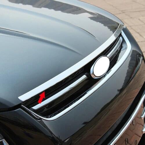 Stainless steel Front Hood Bonnet Grille Grill Lip Cover For Ford Escape Kuga 2013-16 Trim Molding Garnish Spoiler Strip Bar