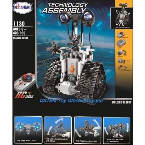 408+ PCS RC Robot Building Blocks Mobile Robot Technical Remote Control Motor Bricks Technical Robot Light Toys Children